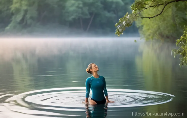 블루 운동 처방의 효과적인 피드백 시스템 - **Prompt:** An adult man in his 30s, wearing athletic swimming shorts, is standing at the edge of a ...
