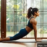 Home 19 블루 운동 처방의 효과적인 프로그램 구성 - A detailed scene of a Bengali woman performing core strengthening exercises indoors, wearing fitted ...