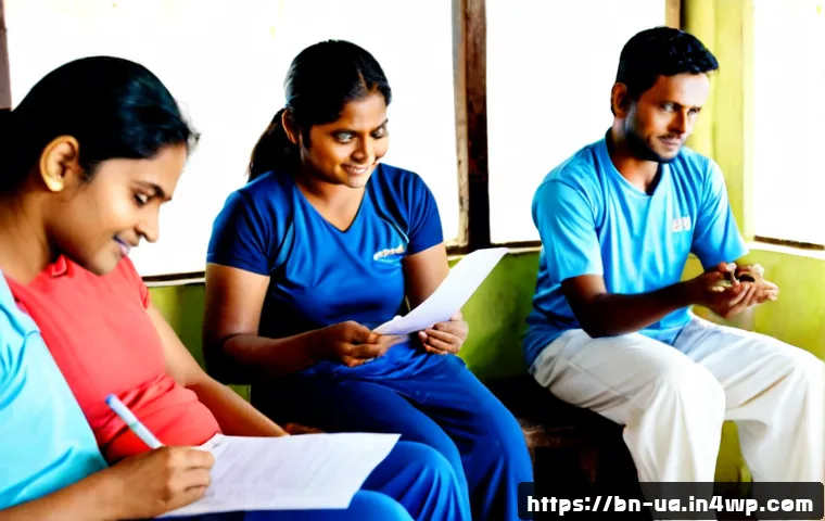 Home 17 블루 운동 처방에 대한 일반인 대상 설문조사 결과 - Photorealistic community health survey scene in Bangladesh, diverse Bengali adults of different ages...